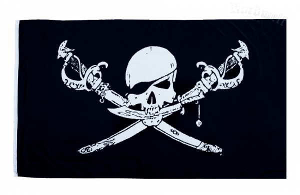 Piratenfahne, Flagge, Fahne der Freibeuter und Piraten. - Piratenflagge