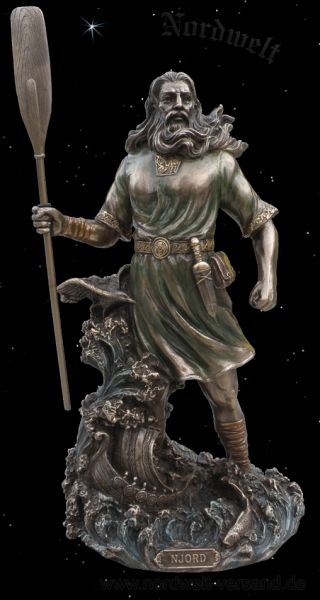 Figur Gott der Seefahrer- Njörd Götterfigur der Meere, der Winde, Fruchtbarkeit - bronziert