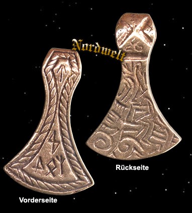 Axt  Anhänger Rus Waräger Axtblätter Bronze Viking Doppelaxt Wikinger Amulett 