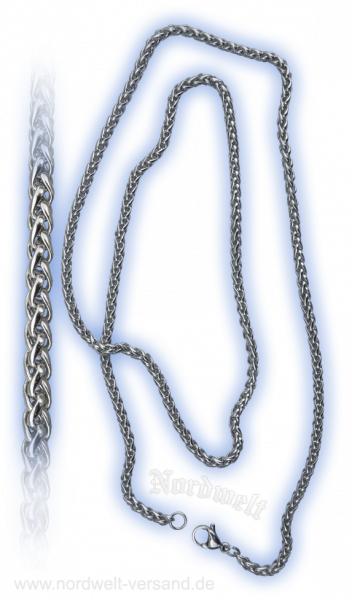 Zopfkette, Halskette, 60 cm Kette aus Edelstahl Schmuck