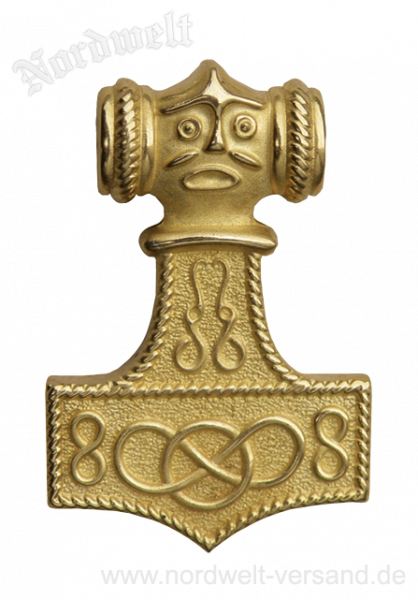 Thorhammer aus 585er Gold echter Goldschmuck Thors Hammer Mjölnir