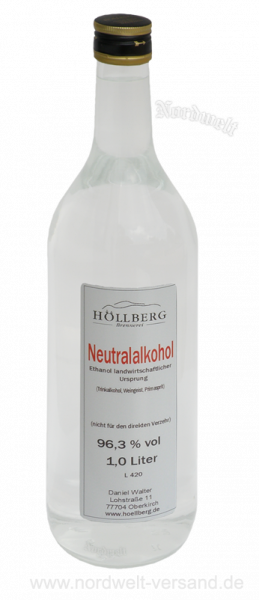 Neutralalkohol Höllberg Spirituosen, Trinkalkohol für die Herstellung von z.B. Likör