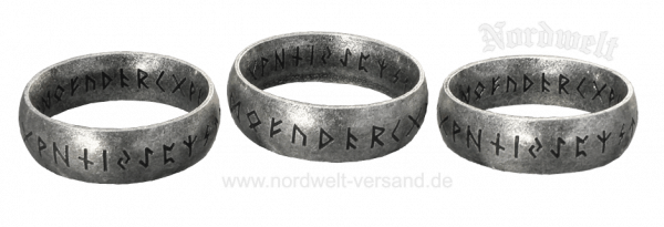 Runenring 24er Futhark, Edelstahl Ring mit Runen