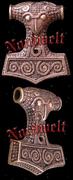 Schone Rabenkopf Thors Hammer Bronze Mjölnir Thorshammer Anhänger