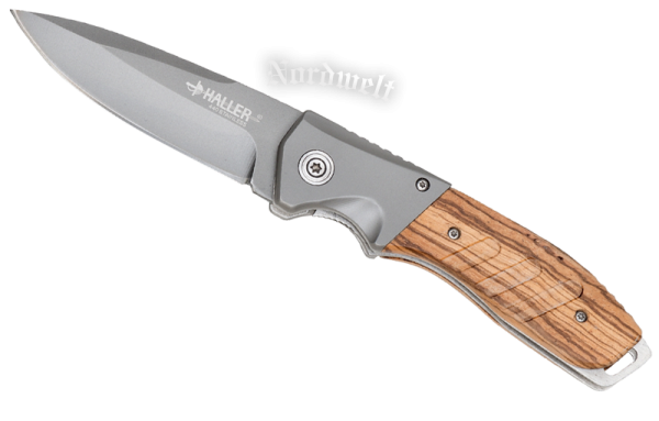 Taschenmesser Zweihand-Messer mit Griffbeschalung aus Zebraholz Gebrauchsmesser