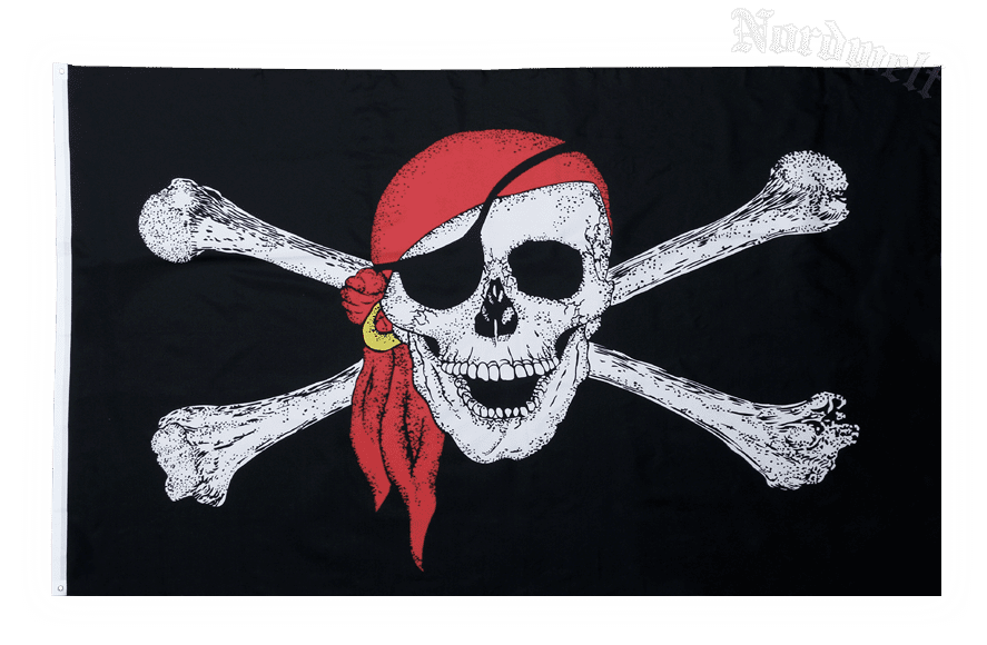 Large black pirate flag skull, nordwelt-versand