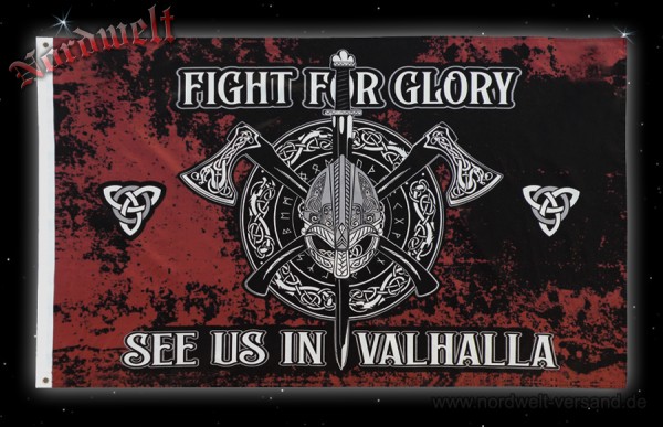 Fahne Flagge Valhalla Wikingerfahne Stoffposter Walhalla Kämpfen für den Sieg