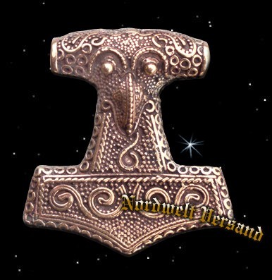 Schone Skane Thorhammer Wikinger Schmuck Mjölnir Thors-Hammer aus bronze 
