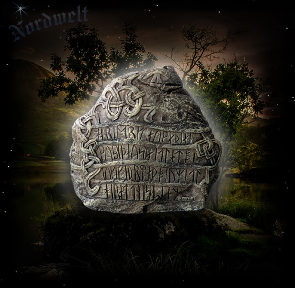 Runenstein von Jelling Menhir Gedenkstein Dänemark Runenstein Menhir Runen Wikinger Ahnenverehrung