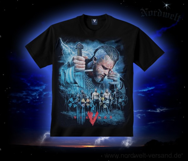 T-Shirt Viking Ragnar Lothbrok" Asatru Wikinger T-Hemden Pagan Heiden Bekleidung