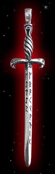 Runen Schwert Anhänger 925er Silber Runenschwert Schmuck