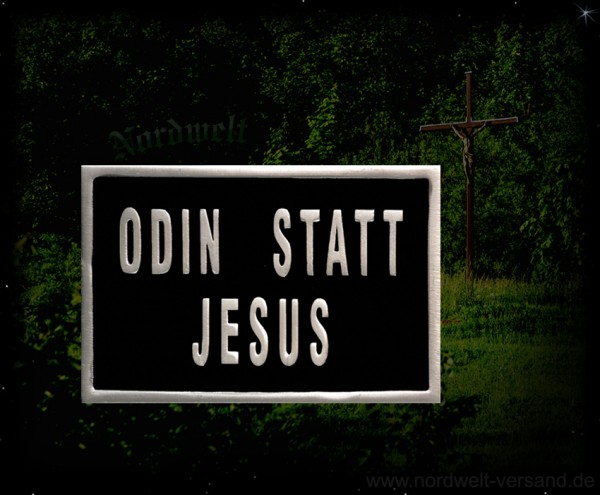 Gürtelschnalle Odin statt Jesus Buckles Asatru Gürtelschließe für Pagan Heiden