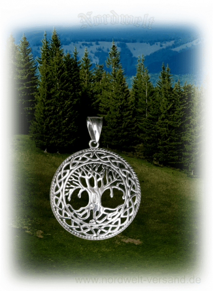 Lebensbaum Anhänger Baum des Lebens Schmuck aus Edelstahl Yggdrasil Weltenesche